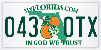 FL license plate 0430TX