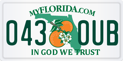 FL license plate 0430UB