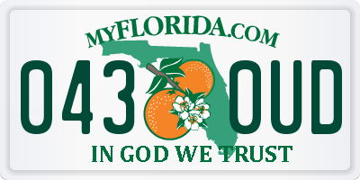 FL license plate 0430UD
