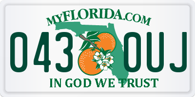 FL license plate 0430UJ