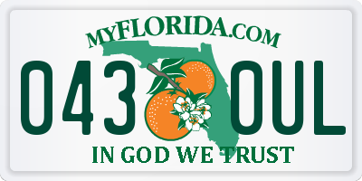 FL license plate 0430UL