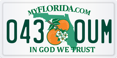 FL license plate 0430UM