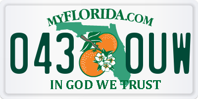FL license plate 0430UW