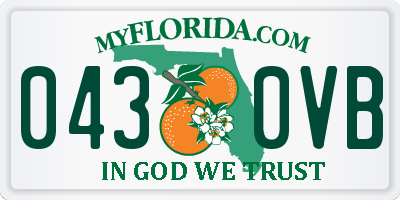 FL license plate 0430VB