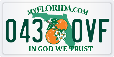 FL license plate 0430VF