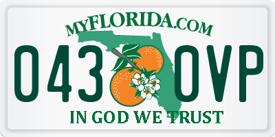 FL license plate 0430VP