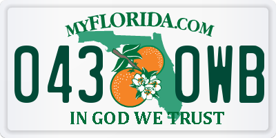 FL license plate 0430WB