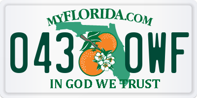 FL license plate 0430WF