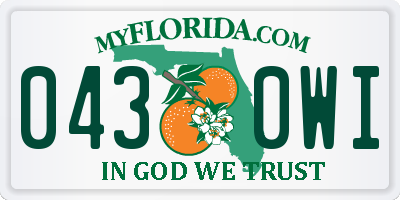 FL license plate 0430WI