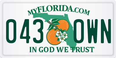 FL license plate 0430WN