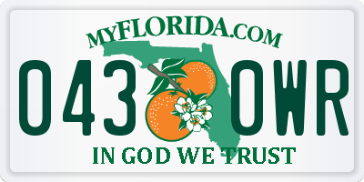 FL license plate 0430WR