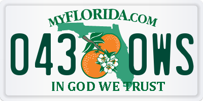 FL license plate 0430WS