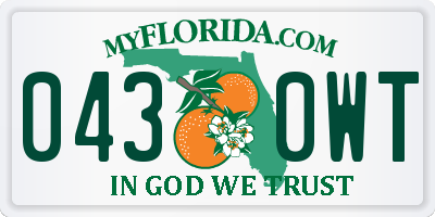 FL license plate 0430WT