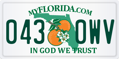 FL license plate 0430WV