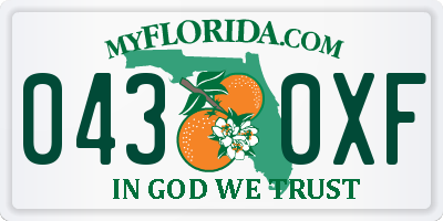 FL license plate 0430XF