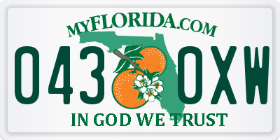 FL license plate 0430XW