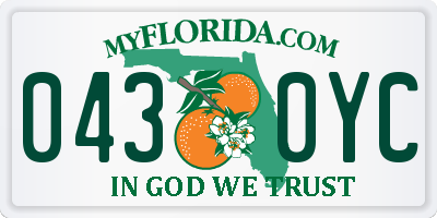 FL license plate 0430YC