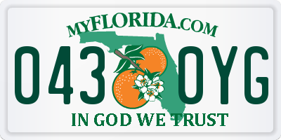 FL license plate 0430YG