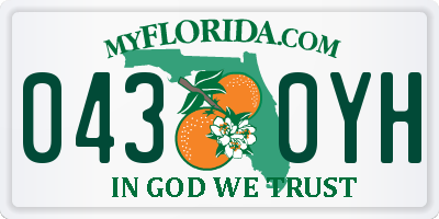 FL license plate 0430YH