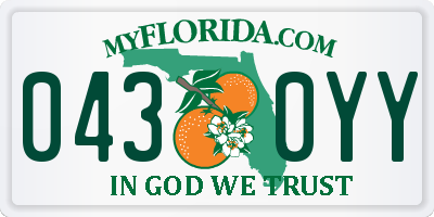 FL license plate 0430YY
