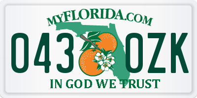 FL license plate 0430ZK