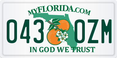 FL license plate 0430ZM