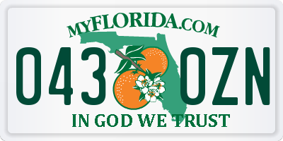 FL license plate 0430ZN