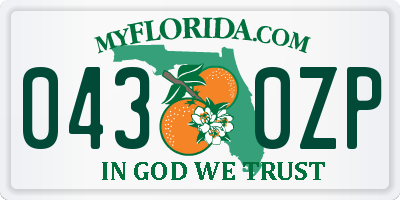 FL license plate 0430ZP