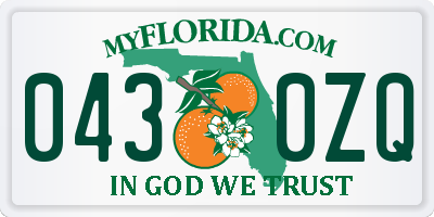 FL license plate 0430ZQ