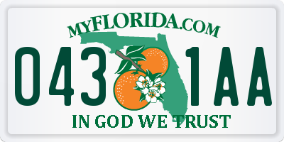 FL license plate 0431AA