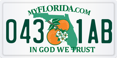 FL license plate 0431AB