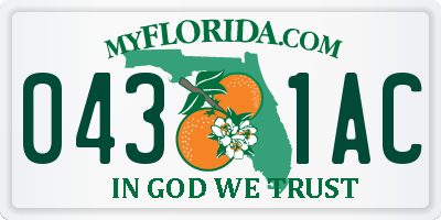 FL license plate 0431AC