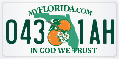 FL license plate 0431AH