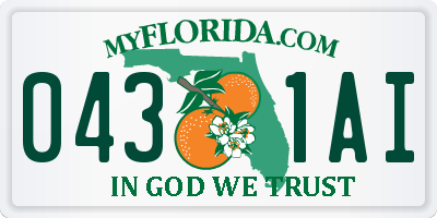 FL license plate 0431AI
