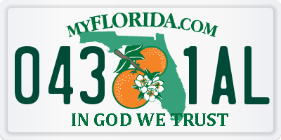 FL license plate 0431AL