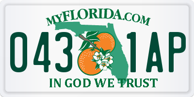 FL license plate 0431AP