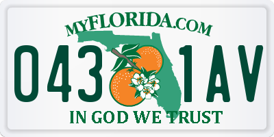 FL license plate 0431AV