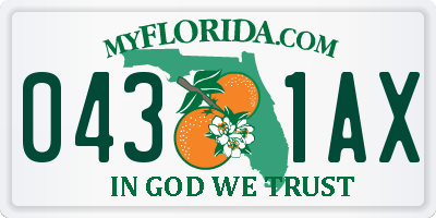 FL license plate 0431AX