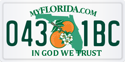 FL license plate 0431BC