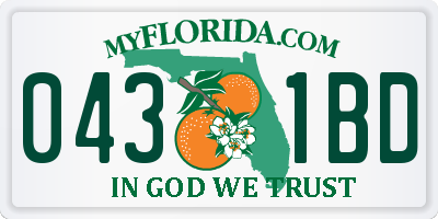 FL license plate 0431BD