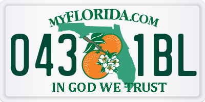 FL license plate 0431BL
