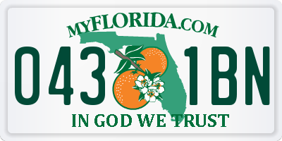 FL license plate 0431BN