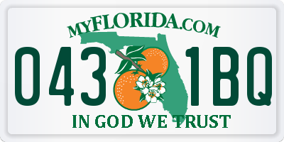 FL license plate 0431BQ