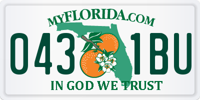 FL license plate 0431BU