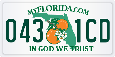 FL license plate 0431CD