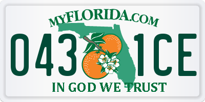 FL license plate 0431CE