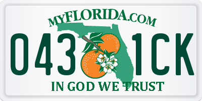 FL license plate 0431CK