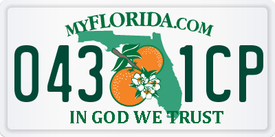 FL license plate 0431CP