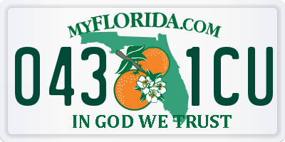 FL license plate 0431CU