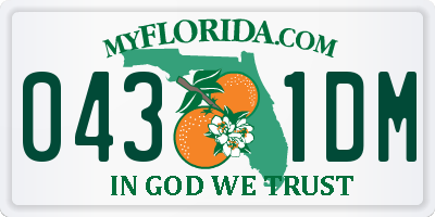 FL license plate 0431DM